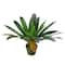 22" Potted Artificial Green & Brown Bird Nest Fern